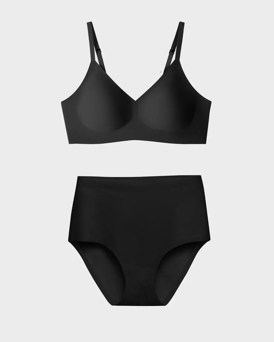 Eby Bra Bra & Panty Set Relief - Black